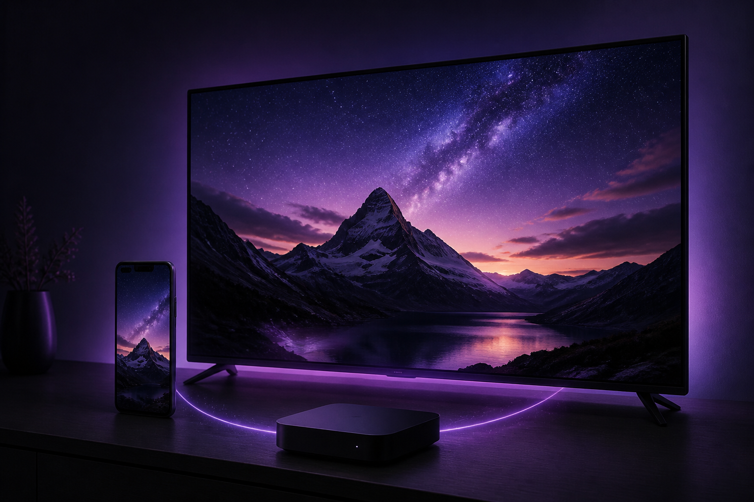 Smart TV em sala escura para checagem de compatibilidade